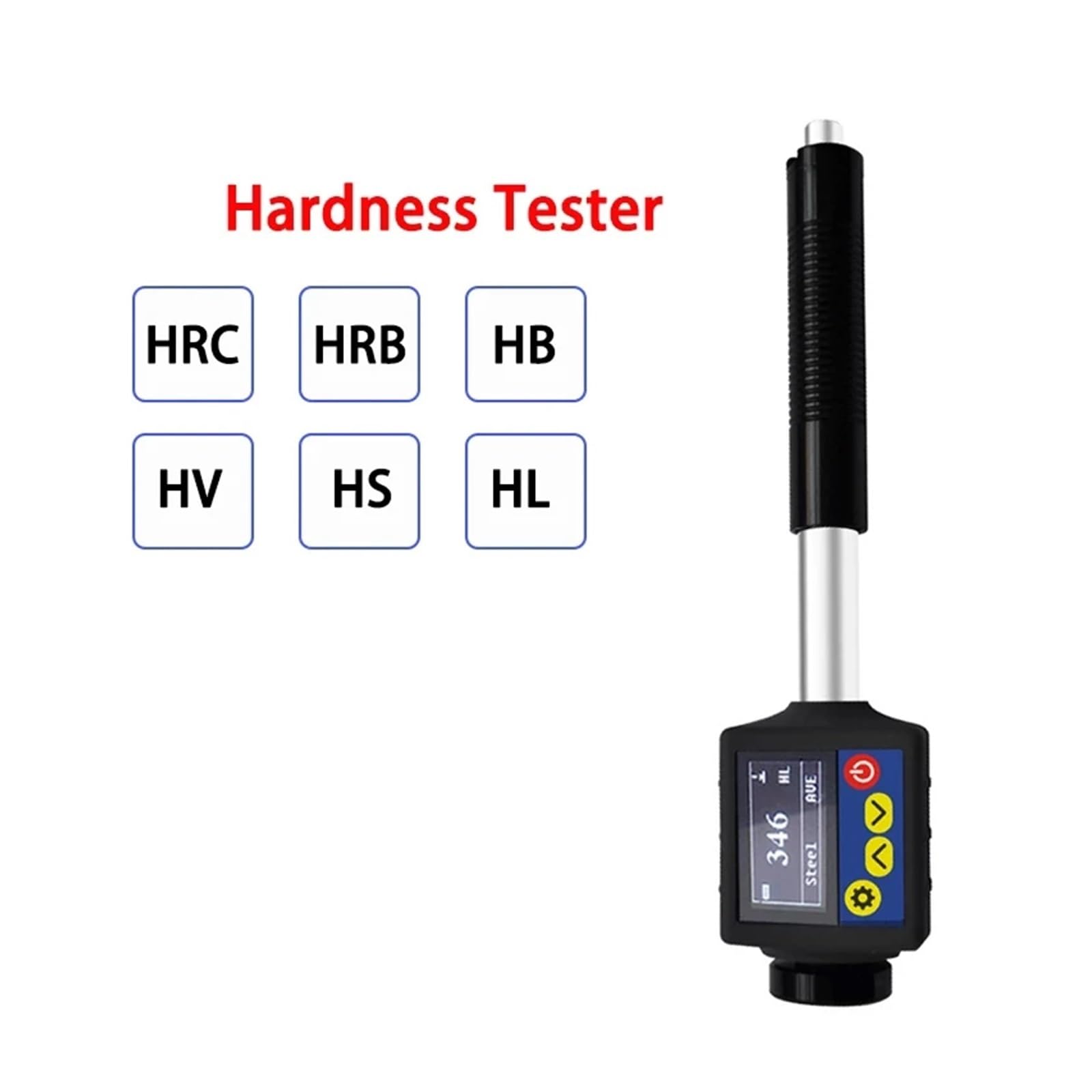 Pen-Type Hardness Tester, Digital Metal Hardness Tester for Stainless Steel Range Durometer (Size : Black)