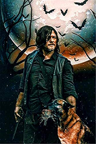 MLKLL The Walking Dead Pittura Diamante 5D Pittura Diamante intarsiato a Punto Croce Set Regalo Artigianale(9.8x11.8inch)