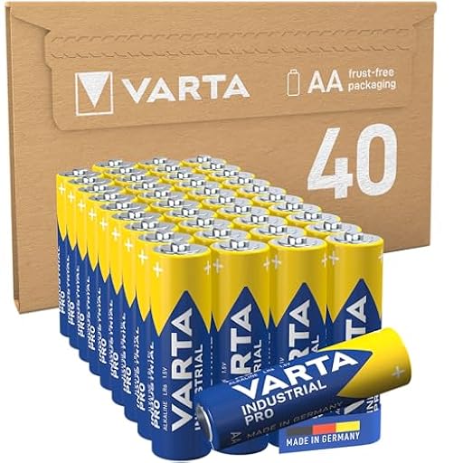 VARTA Pilas AA, paquete de 40, Industrial Pro, Baterías Alcalinas, 1,5V, paquete de almacenamiento de embalaje ecológico, Made in Germany [Exclusivo en Amazon] | Ya disponible en tu tienda friki favorita! En mundofriki.es!