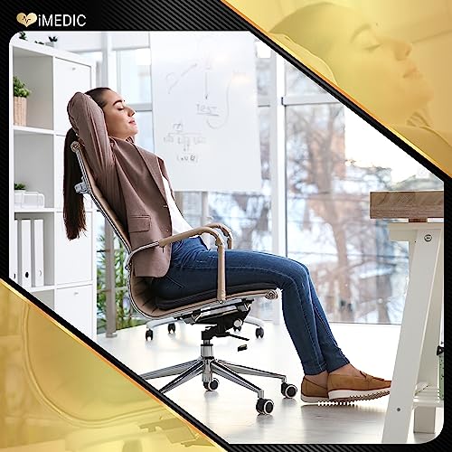 iMedic Donut Cushion for Women - 1x Black Seat Cushion for Haemorrhoids & Postnatal Pain - Memory Foam Office Chair Cushions - Pressure Cushion for Bottoms - Coccyx Cushion for Tailbone Pain