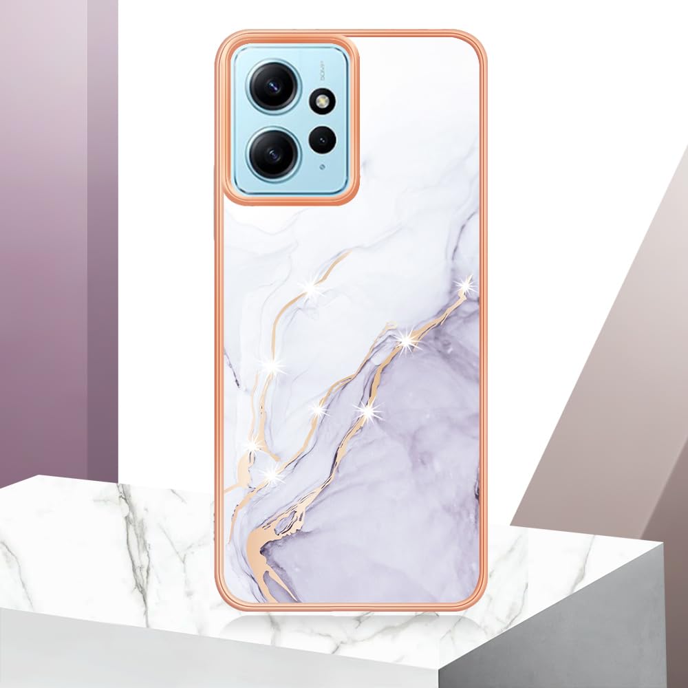 Dedux Custodia per Xiaomi Redmi Note 12 4G Cover, Custodia Gold Glitter Marmo Design Silicone Gomma TPU Ultra Flessibile Sottile Molle Case Cover ( Verde