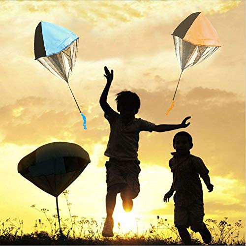 JX 16 Psc Slingshot Helicopter with 4 Pack Parachute Toy Party Favors for Kids Outdoor Toys Flying Toys Airplanes Soldiers Parachute Throwing Toy