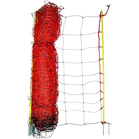 Landkaufhaus Mayer Schafnetz Schafzaun 106cm hoch, 50m lang, inkl. 14 Stäbe mit Doppel- Metallspitze auch für größere Hunde geeignet! … Cover