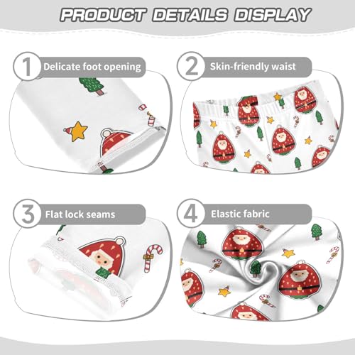 ZZKKO Girls Leggings Santa Claus Strawberry Toddler Girls Clothes Leggings for Girls Toddler Girls Leggings 3-4T3