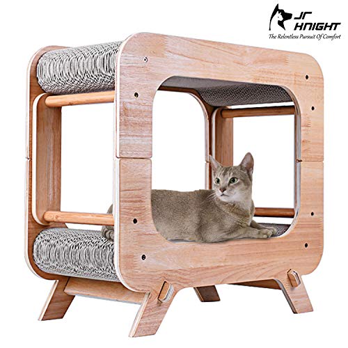 JR Knight - Cama para gatos con almohadilla para rascar