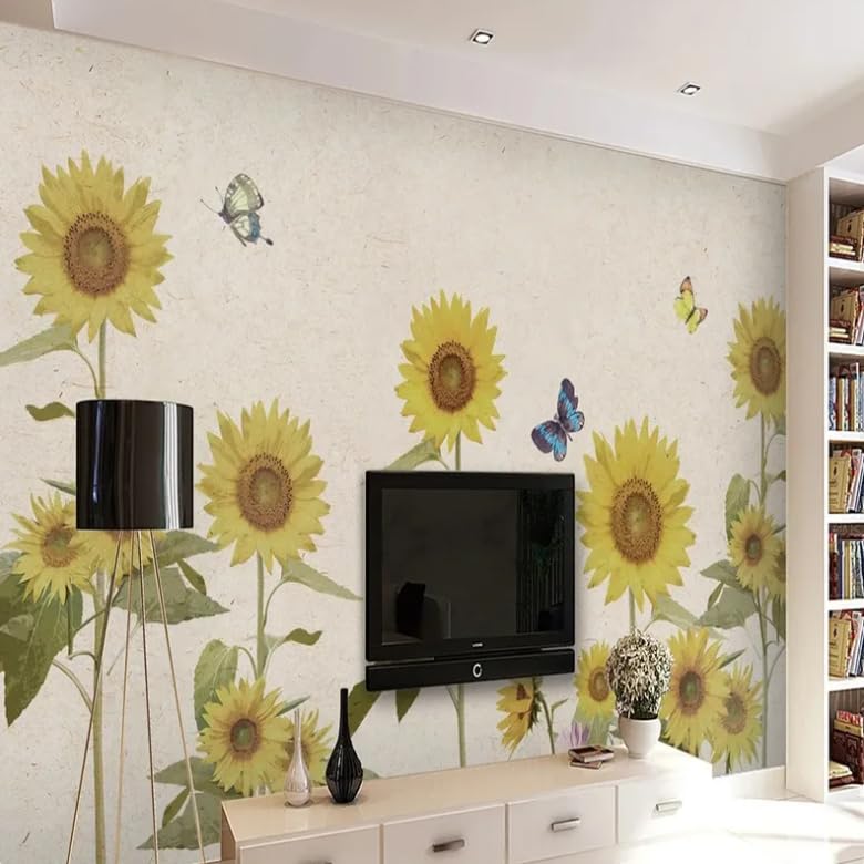 Fleurs en relief 3D papier peint autocollant moderne 250x175 CM