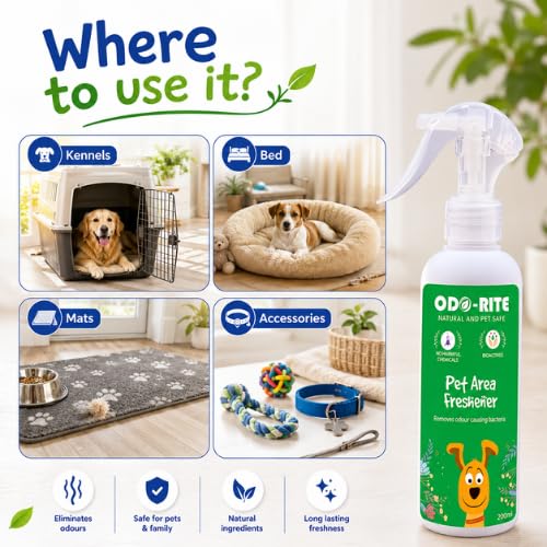 Image of odo-rite Pet Area Freshener- 200Ml | Pet Odour Remover | Pet Safe & Child Safe | Bio Technological Based | Skin Safe | Urine Smell Remover | Can Be Used On All Surface, Aerosol