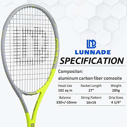 Lunnade Adult Tennis Rackets, 27 Inch Recreational Tennis Racquet With Cover, Pre-Strung & Regrip, Perfect For Men And Women Lovers #TOP1