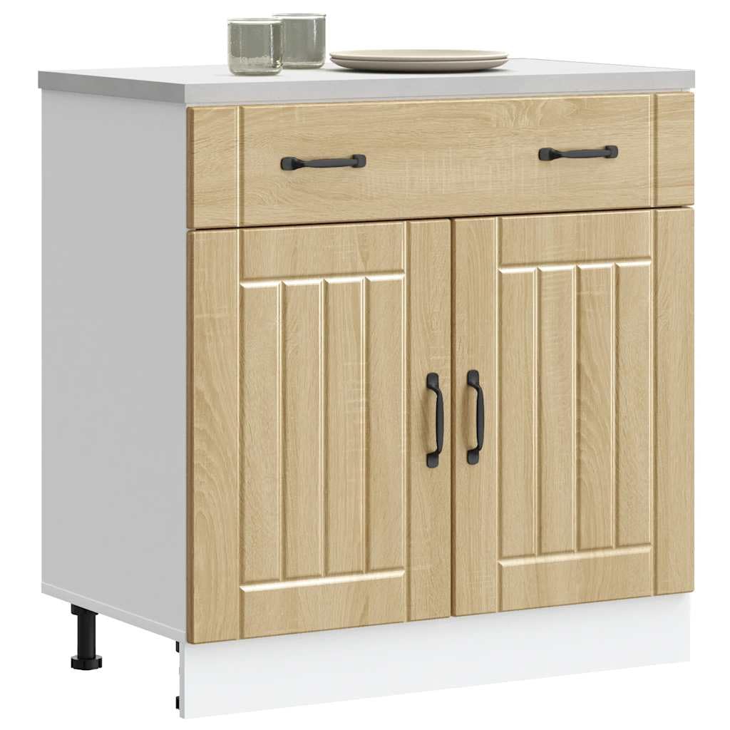 vidaXL Armoire de Cuisine Lucca chêne Sonoma Bois ingénierie, Meuble d'évier, Meuble de Cuisine avec tiroir, Meuble de Cuisine à tiroir