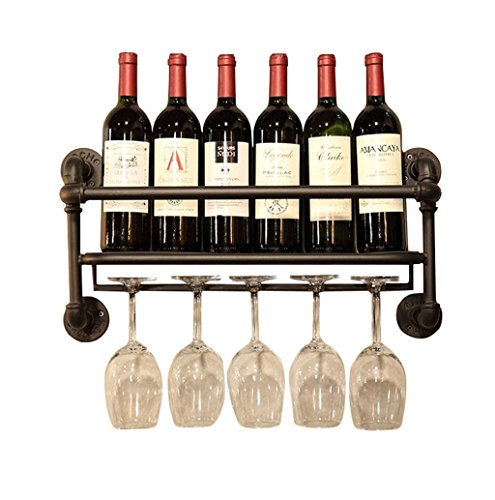 Soporte de Vino para Pared LUNEZY Metal Vintage Negro miniatura 1