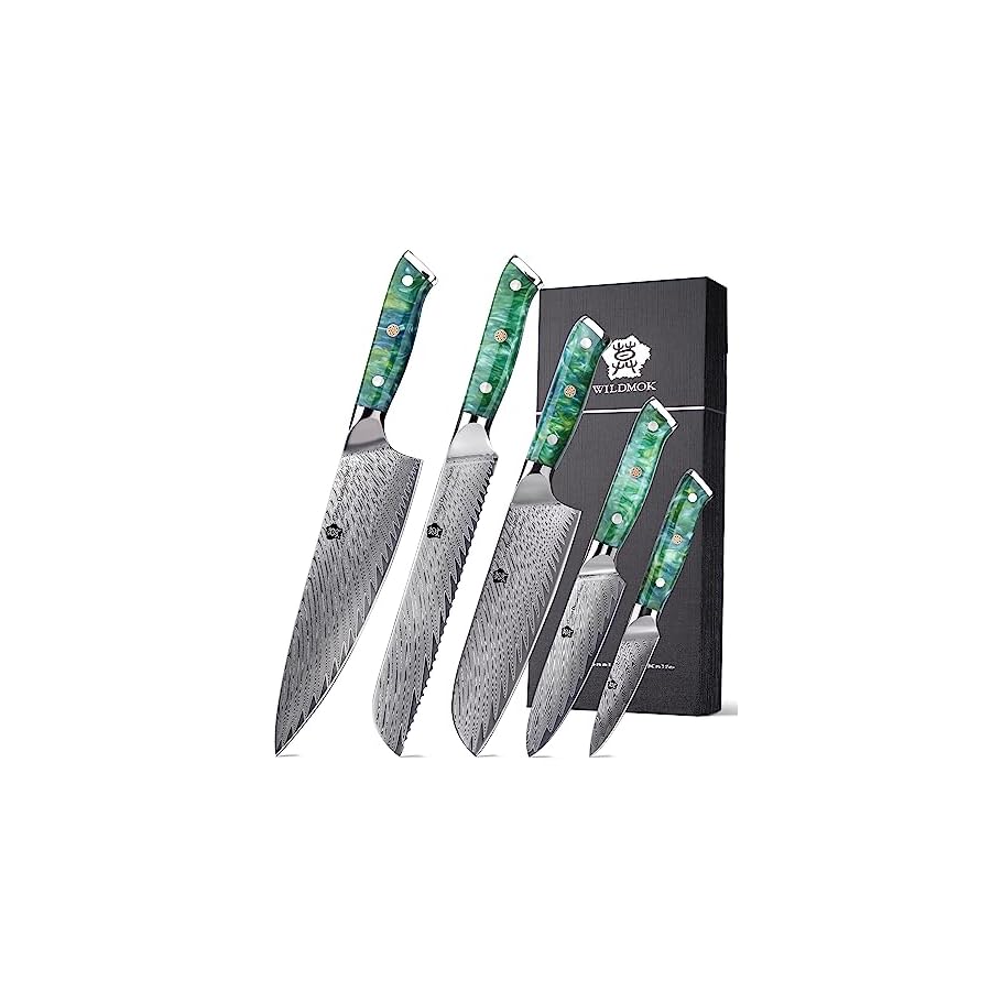 WILDMOK-Damascus-Knife-Set-5-PCS-With-Gift-BoxKitchen-Knife-Professional-Chef-Knife-Set-5-Piece-Ultra-Sharp-Japanese-Damascus-Stainless-Steel-Knife-SetPractical-high-end-gift WILDMOK Damascus Knife Set 5 PCS With Gift Box,Kitchen Knife Professional Chef Knife Set 5 Piece, Ultra Sharp Japanese Damascus Stainless Steel Knife Set,Practical high-end gift