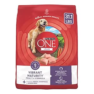Purina ONE High Protein Dry Senior Dog Food Plus Vibrant Maturity Adult 7 Plus Formula – 31.1 lb. Bag