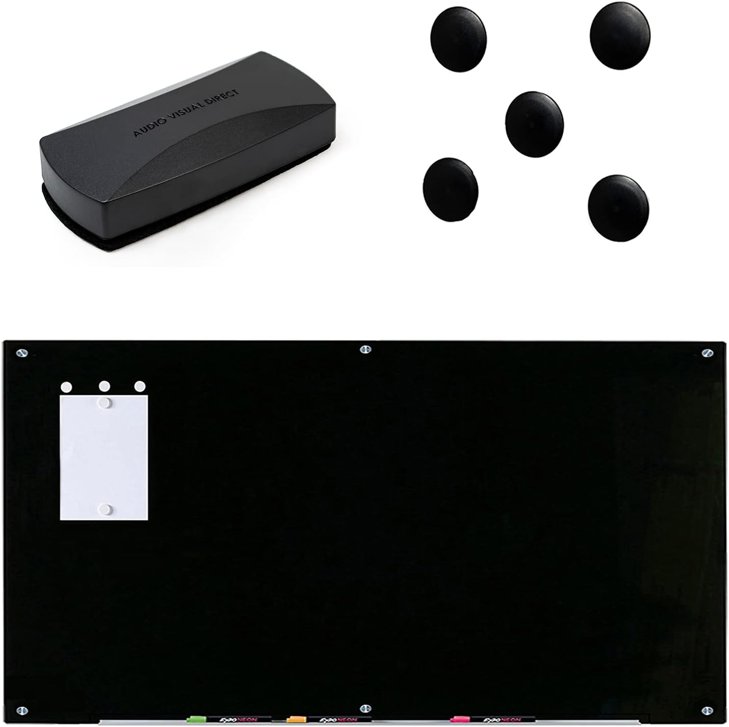 AudioVisual Direct Black Glass DryErase Board