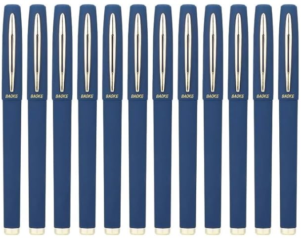 Baoke Gel Ink Pens Rollerball Pens 1.0mm Medium Line, Box of 12 Pack, PC1848 (Blue)