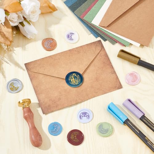 CRASPIRE Letter E Wax Seal Stamp Retro Alphabet Initials Sealing Wax Stamp Classic Vintage 26 Letters A-Z 25mm Removable Brass Head wood Handle for Wedding Anniversary Invitation Gift Decoration - Image 4