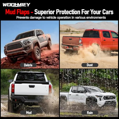 Image of 4PCS Mud Flaps Black, Flexible Mudguards Kit with Hardware Accessories, Splash Guards Mud Guards Kit Fit for Tacoma 2016-2023(2016-2023)