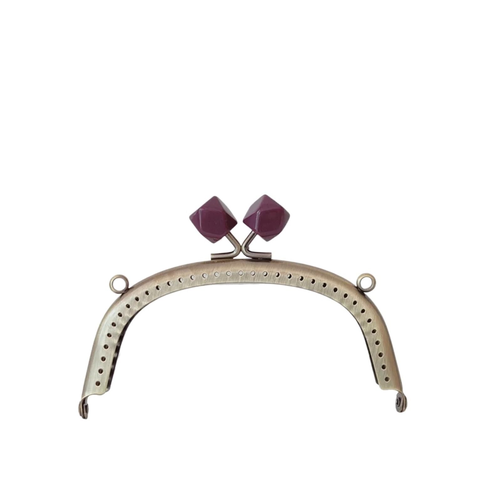 PVUVTNAHW Brass 12.5CM Rhombus Candy Resin Clasp Vintage Metal Purse Frame Handle Clutch Handbag Accessories Making Kiss Lock(Geel)