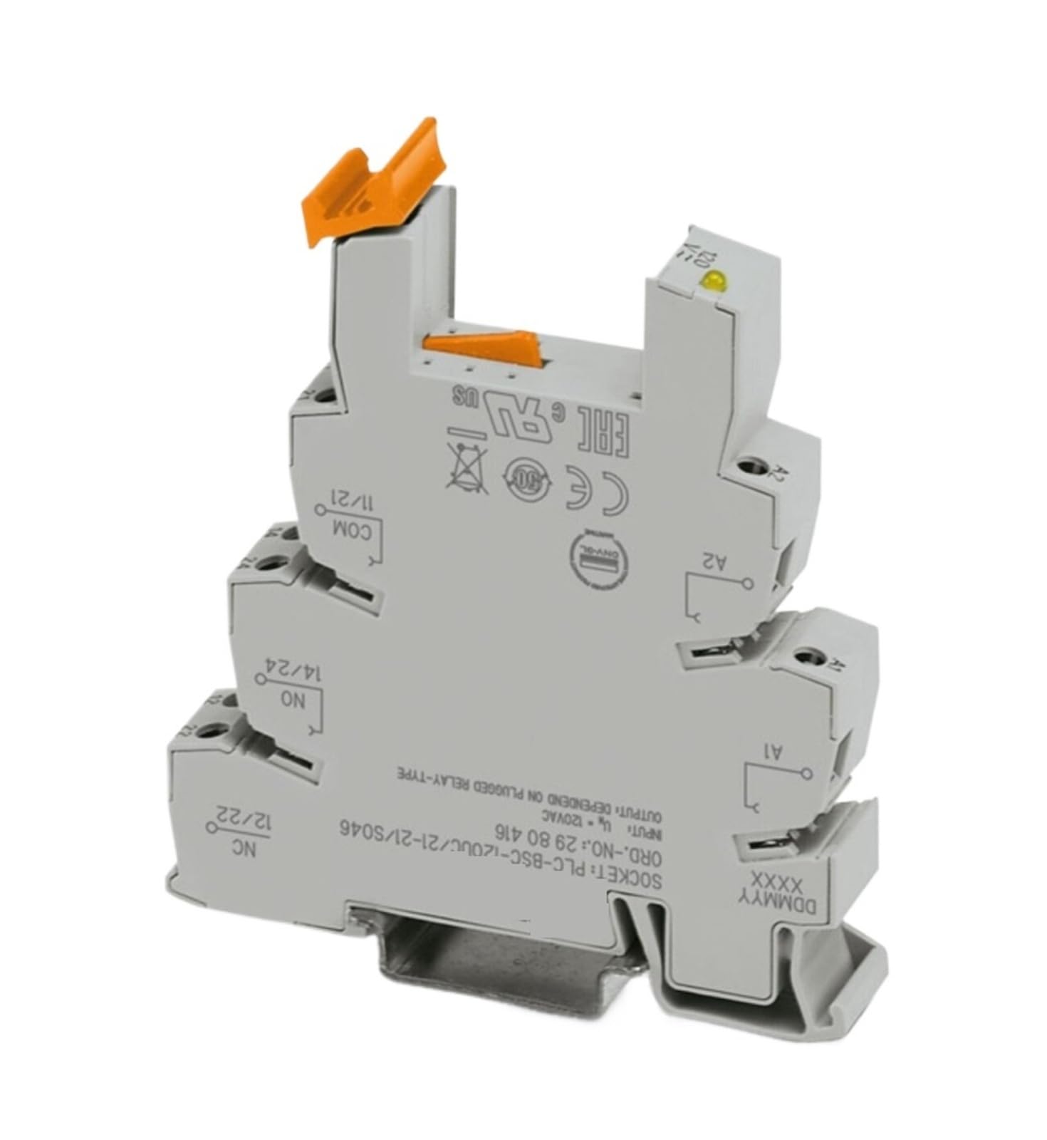 QVIVFYBOE Relay module 2980416 PLC-BSC-120UC/21-21/SO46 Relay Socket 2 Contacts 120V AC Input