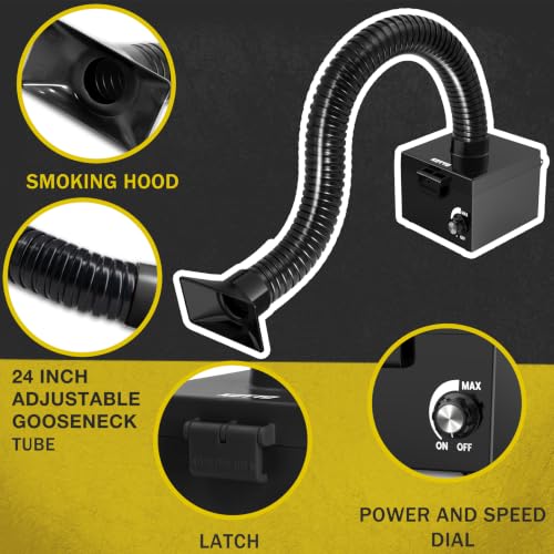 Image of KOTTO Strong Suction Smoke Absorber for Soldering,Welding,3D Printing | Extractor with Carbon or HEPA Filter [Updated,Hose Pre-Attached]-Black