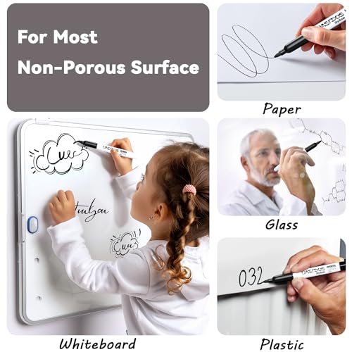 Fine Tip Dry Erase Markers - 12 Pack Red Fine Point Thin Whiteboard Markers Bulk, Low Odor Dry Erase Markers for Office Classroom School White Board