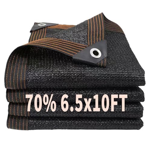 70% Shade Cloth for Garden Plants, 6.5x10FT UV Resistant Mesh Tarp with Grommets – Breathable Sun Shade Net for Greenhouse, Patio, Pergola, Chicken Coop, Kennel