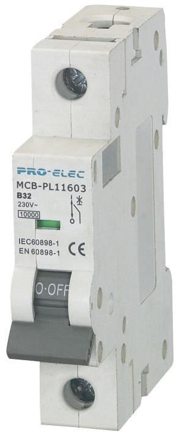 PRO ELEC - 32A Single Pole Type B MCB, 10kA