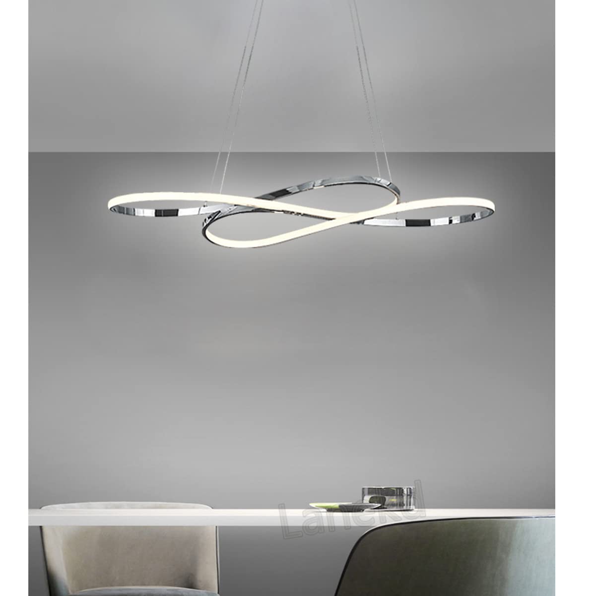 LED Lampadario soggiorno a sospensione, L100cm 48W Lampada a Tavolo da Pranzo Cucina Lampadari Moderna Regolabile Altezza Lampada a Sospensione Ufficio Bagno Sala Soffitto Lampade 6500K luce bianca