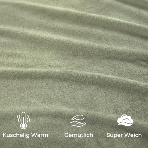 Soifox Winter Flanell Bettwäsche 135x200 4-teilig Salbeigrün 100% Polyester – Ansicht 3
