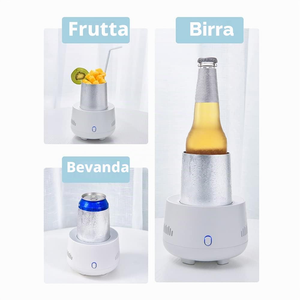 Mini tazza di raffreddamento portatile per auto, 12 V/24 V, ricarica USB, adatta per la maggior parte delle auto