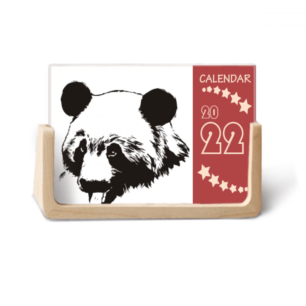 comp Fierce Outline Panda Cat Handsome 2022 Desk Calendar Planner 12 Month