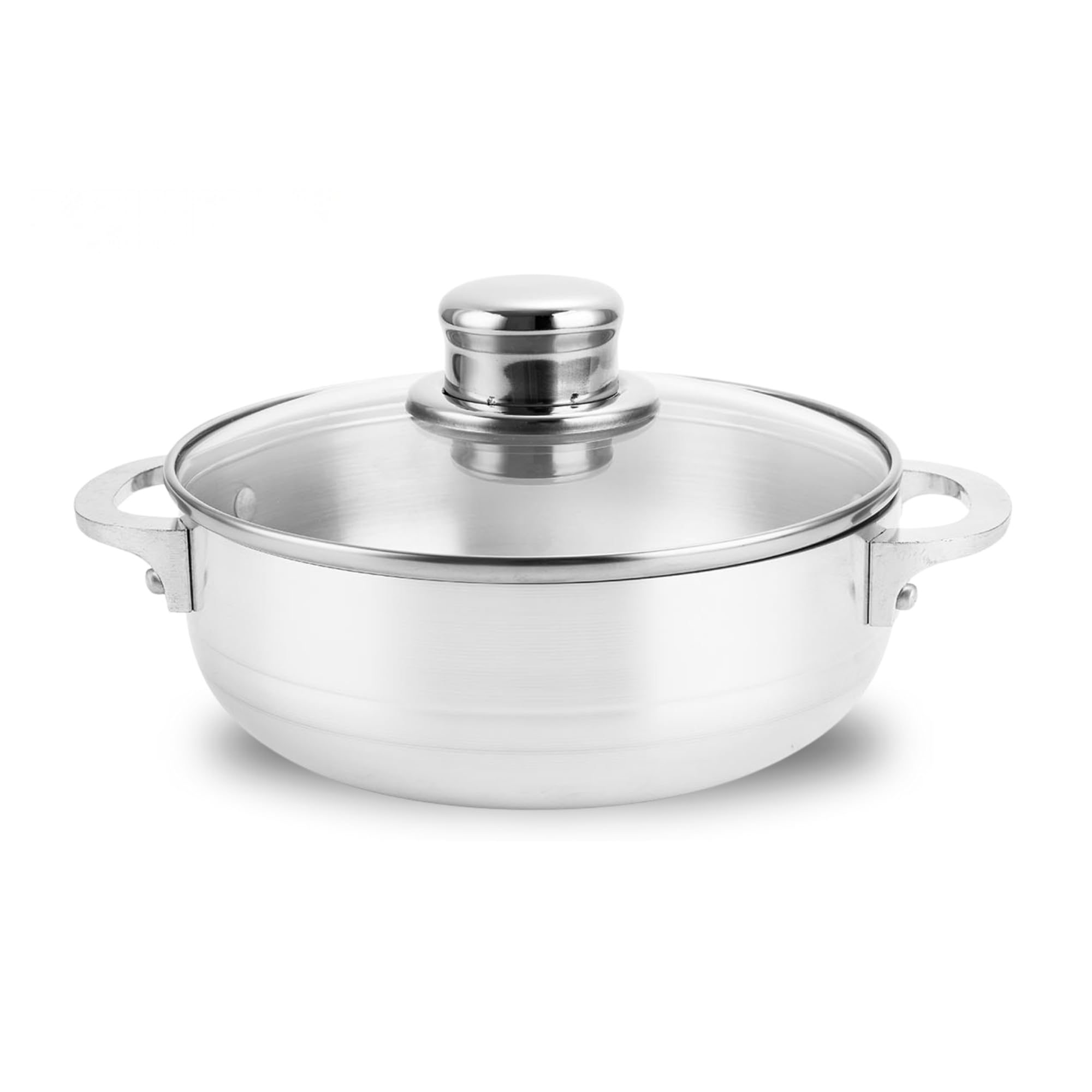 Alpine Cuisine 3.5qt Non-Stick Aluminum Caldero Cookware with Vented Glass Lid and Handles