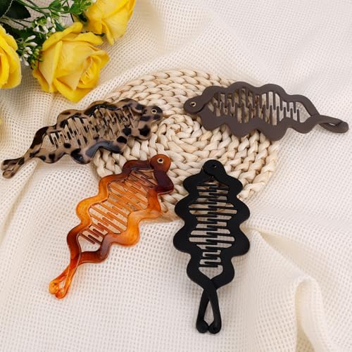 4 piezas Pinzas Banana para cabello mujer multicolor miniatura 3