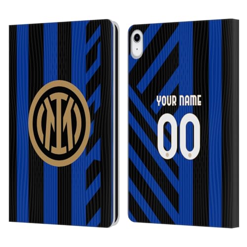 Head Case Designs Officially Licensed Custom Customized Personalized Inter Milan Home 2024/25 Kit Leather Book Wallet Case Cover Compatible with Apple iPad 10.9 (2022)