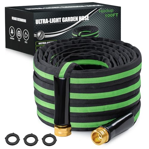 HODUP 100FT Lightweight Super Flexible Garden Hose - Kink-Free, Non-Expanding,