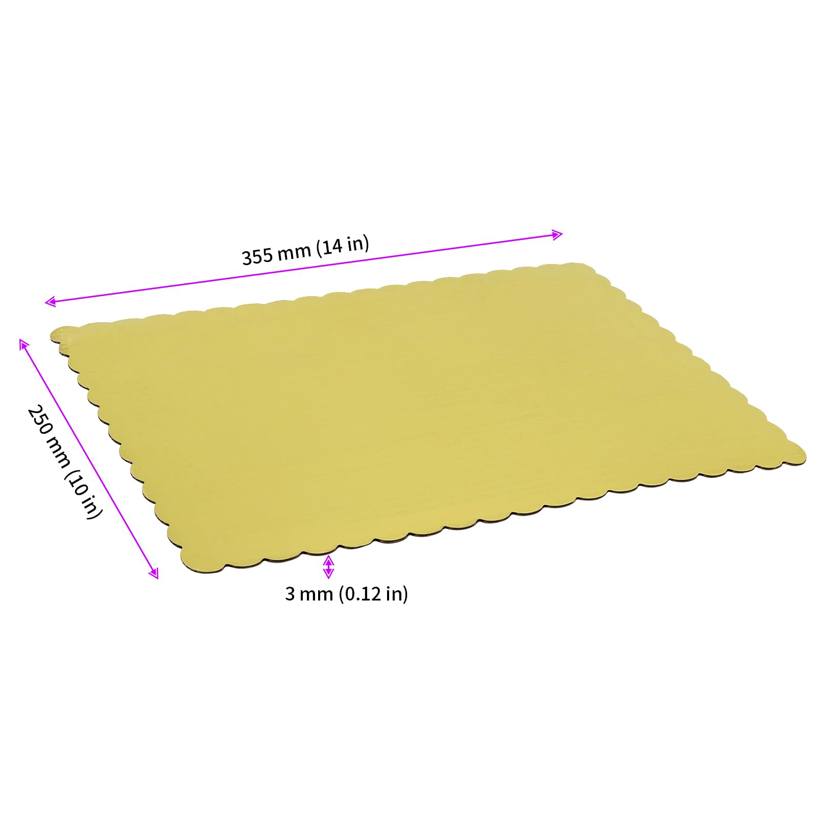 JEUIHAU 20 PCS Gold Cake Board Rectangle, Quarter Sheet Cake Boards, Rectangle Cake Base Board 10 x 14 Inch Rectangle Cake Board for Cakes, Cupcakes, Desserts, Pastries