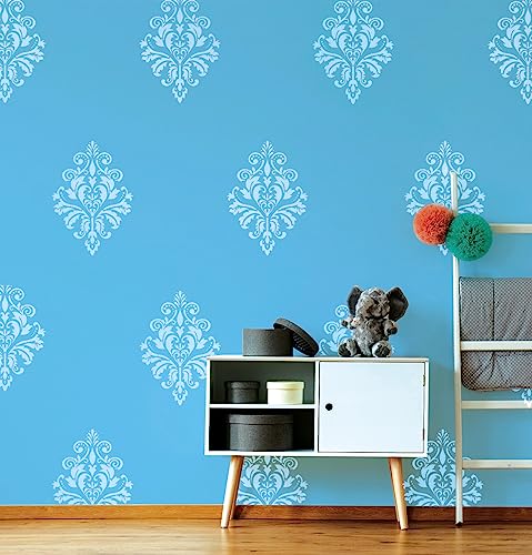 Asian Paints Royale Play Wall Fashion DIY 'Rich Tapestry' Stencils - Reusable Wall Design Stencil - Stencil Painting for Home Decoration (Living Room, Bedroom) - Pack of 2