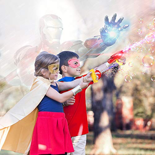 Auney Handheld Bubble Machine with Light, Automatic LED Bubble Blower Bubble Maker More Than 2000 Bubbles Per Minute, Bubble Machine for Kids, Red Bubble Toy with Sound for Kids - Thumbnail 5