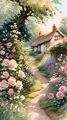 Jardin de campagne anglais poster toile 58x90 grand format déco