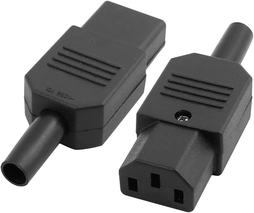 MX EC C13 Female Power Socket, 3-Pin AC Power Connector, Black Plastic, 10.2mm Wire Hole, Screw Lock Design for Computer Hosts, Display (Pack of 2)-picture-31