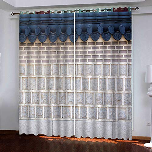 Cortinas opacas con ojales, aislamiento térmico para habitaciones de niños, reducción de ruido, 2 paneles de 52 x 57 pulgadas para paredes de mármol