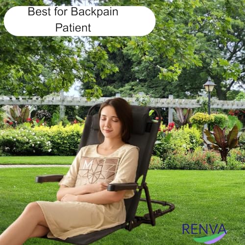 Image of RENVA Adjustable Sit Up Back Rest, Armrest Backrest Chair, 7 Speed Adjustment,Premium Stainless Steel Heavy Duty Adjustable Back Rest for Bed Back Support for Post Surgery