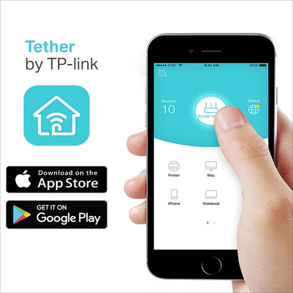 TP-Link Archer C50 AC1200Mbps Wi-Fi Router Dual Band, 867Mbps su 5 GHz e 300 Mbps su 2,4 GHz, 5 Porte Fast WAN/LAN, Parental Control, MU-MIMO, Beamforming, Ripetitori, Supporto IPTV, IPv6, WPS