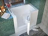 Meditub MT2739LWH Compact 27 by 39 by 36-Inch Hydrotherapy Walk In Bathtub Spa Left Side Door, White