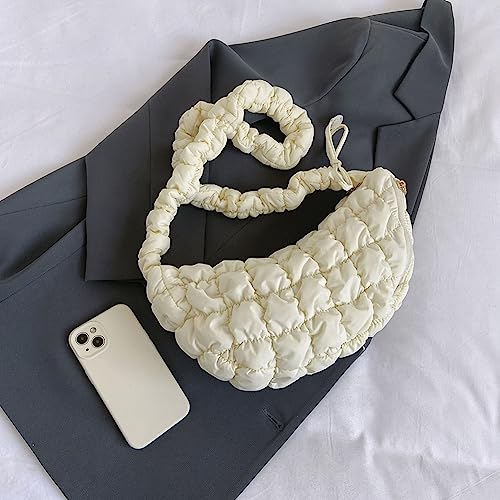 Quilted Shoulder Bag for Women Puffer Crossbody Bag Hobo Cute Quilted Tote Nylon Padding Handbags with Zipper 5
