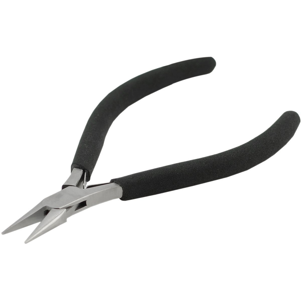 Beadalon Designer Series Slim Chain Nose Pliers, Black Vinyl-Free Grips, Stainless Steel, Box Joint, Double Leaf Springs, 5.75 in