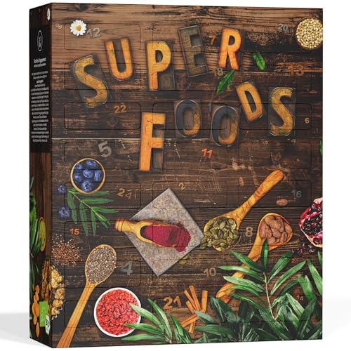 BOXILAND® Superfood Adventskalender [SUPERFOOD – BIO QUALITÄT] – Adventskalender 2025 Bio-Früchte und Samen - Weihnachtskalender mit gesunder Nahrung (24 gesunde Überraschungen)