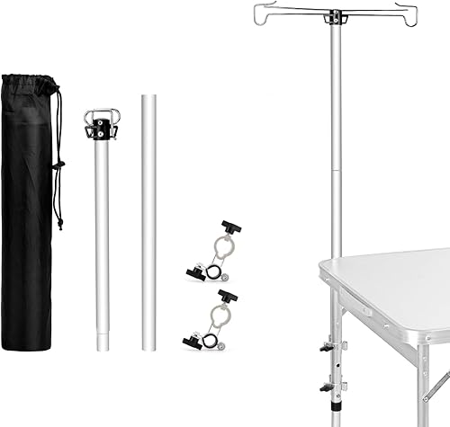 Moosinily Poste de lámpara para mesa de campamento de 3 pies4 pies5 pies6 pies, mesa de picnic, camping, cocina, campamento, farol, soporte de