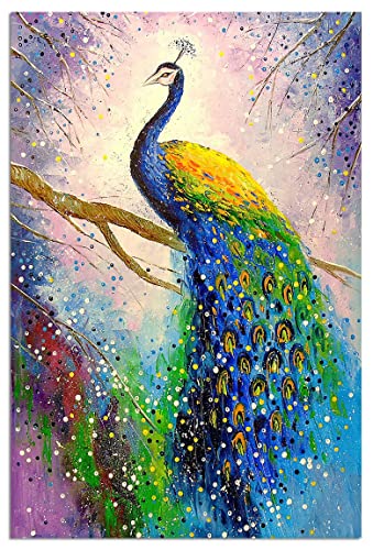 Kernelight Peacock Wall Art Beautiful Elegant Peacock Pictures Canvas Wall Art Painting Oil Painting Poster Prints Animal Posters For Room Aesthetic Living Room Bedroom Modern Wall Decor Unframed 12X18 Inches cover