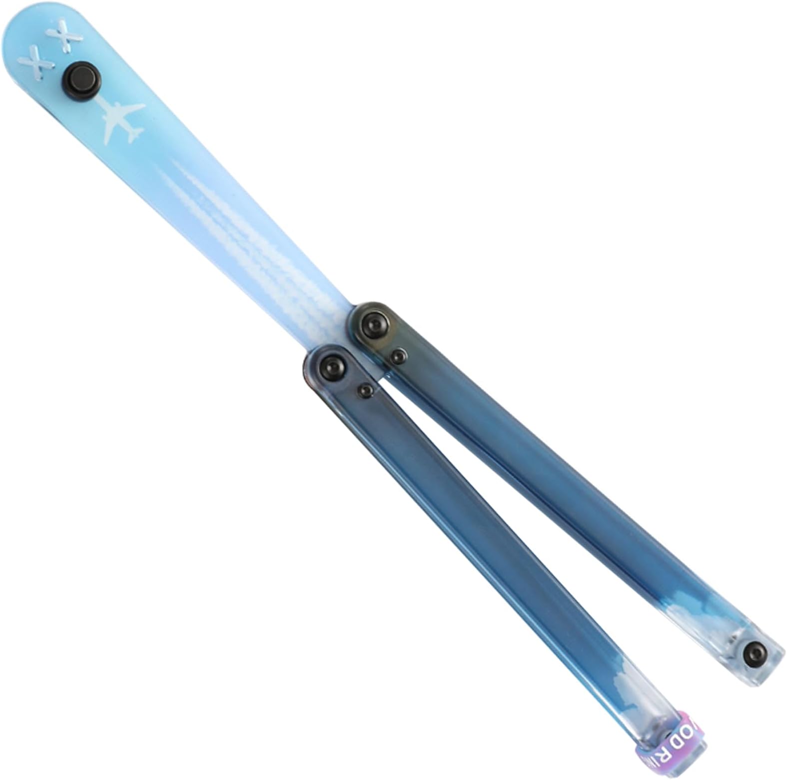 YZH GOAT Plastic Butterfly Knife Trainer,Plastic Balisong Trainer, Integral Channel Handle Matched with Copper Washer,Strong and Lightweight Build, Great for beginners.(FJ)