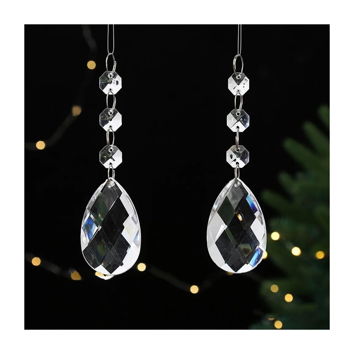 Crystal Chandelier Prism, Sun Catcher, 10pcs Garland Clear Acrylic Crystal Beads Pendants Chandelier Hanging For Home Decor(Style 2)